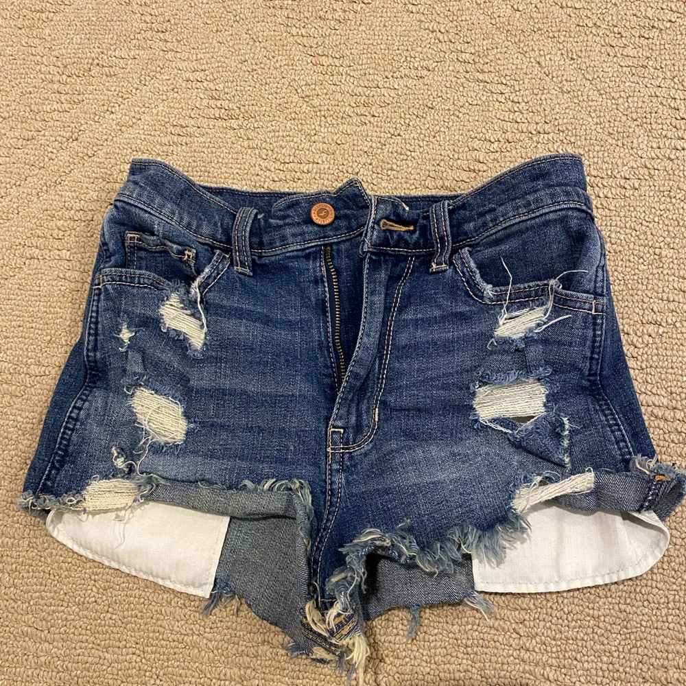high rise hollister shorts